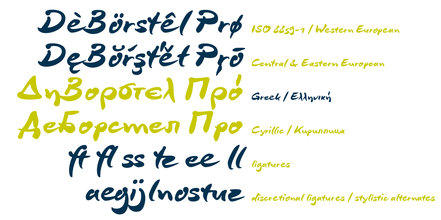 Example font DeBorstel Brush Pro #2